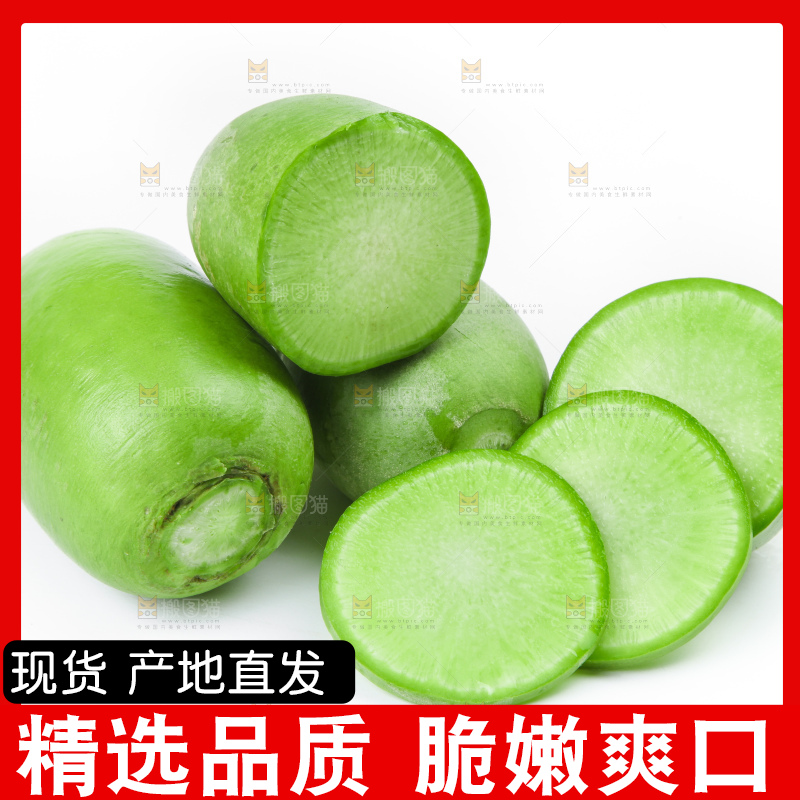 白底上的青萝卜