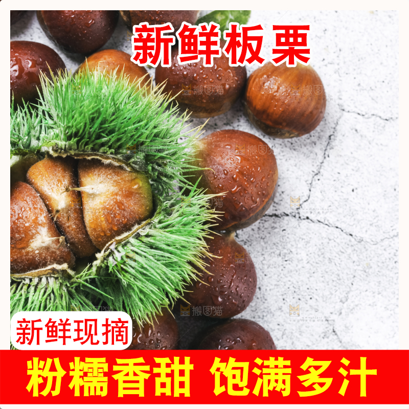 浅底上放着毛栗子