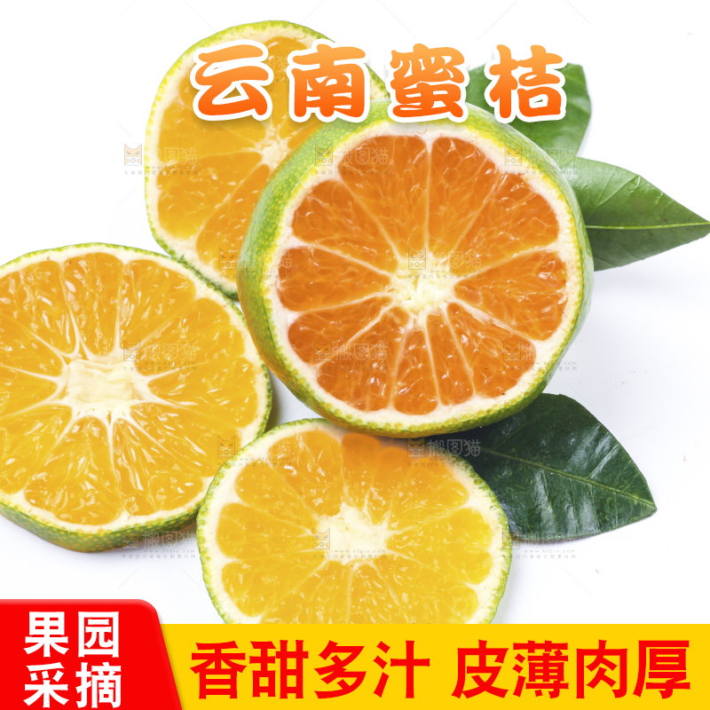 白底上的青皮蜜橘