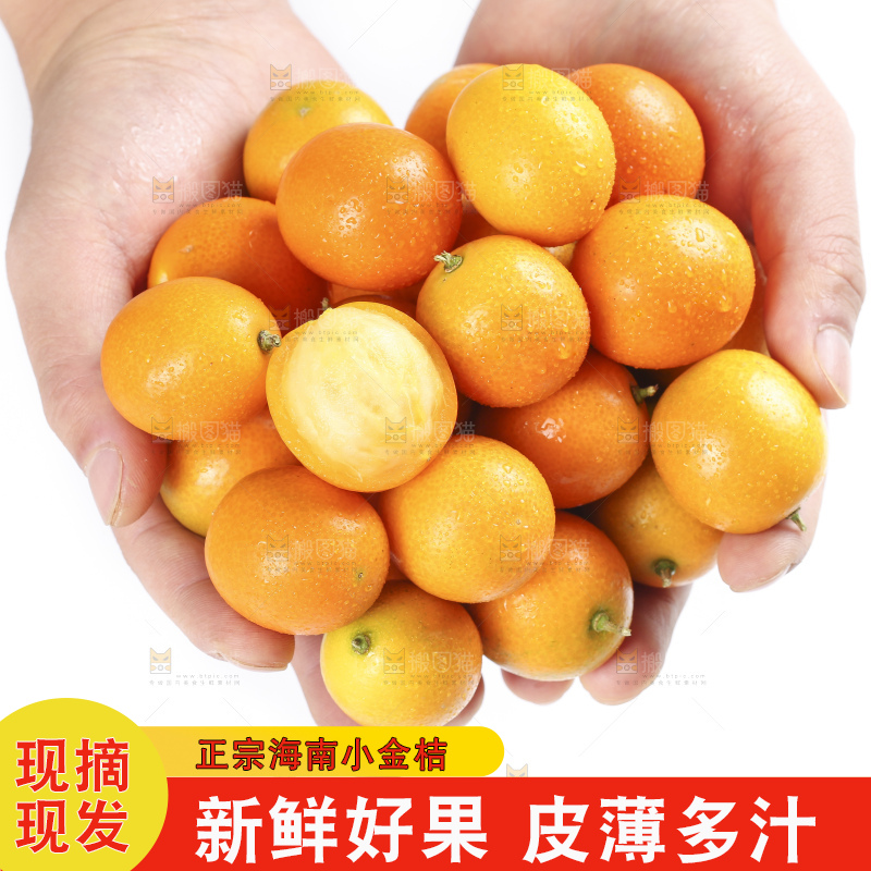 手里捧着融安滑皮金桔