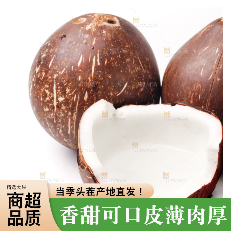 白底上放着椰王