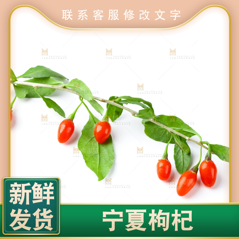 白底上放着枸杞