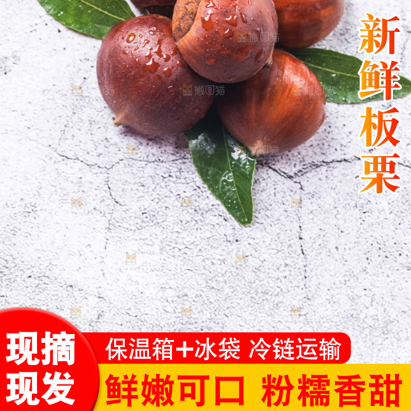 浅底上摆放着生栗子