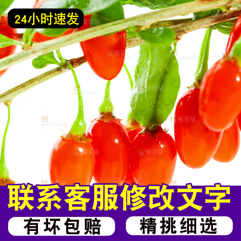 白底上放着枸杞