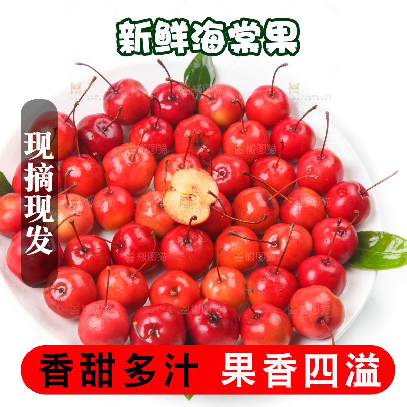 白底上放着东北海棠果