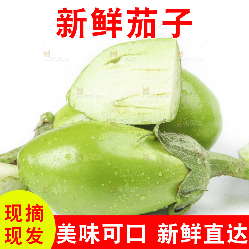 白底上放着青皮茄子