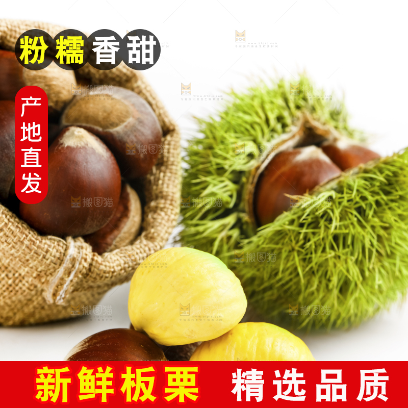 袋子里装着毛栗子