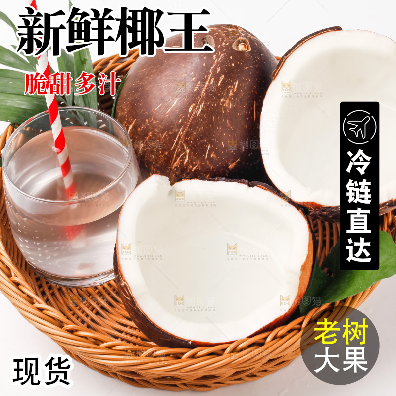 白底上放着椰王