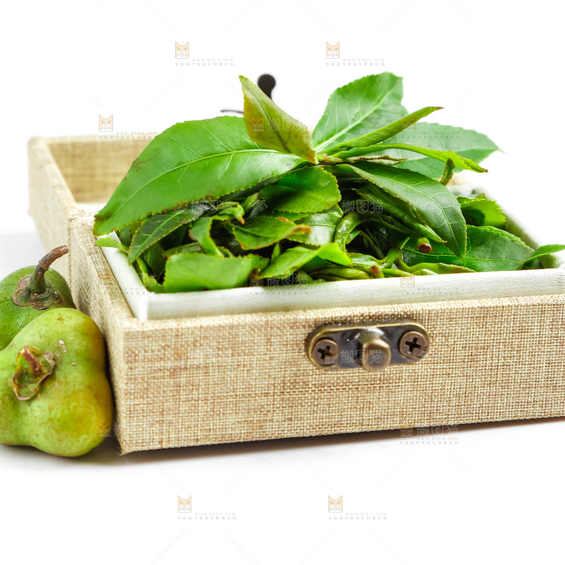 盒子里的新鲜茶叶