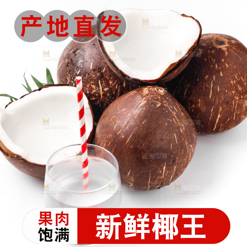 白底上放着椰王