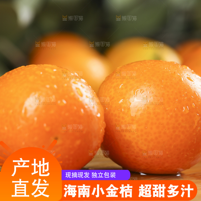 木板上放着广西金钱橘