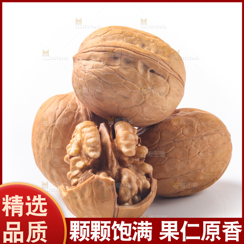 白底上的薄皮核桃
