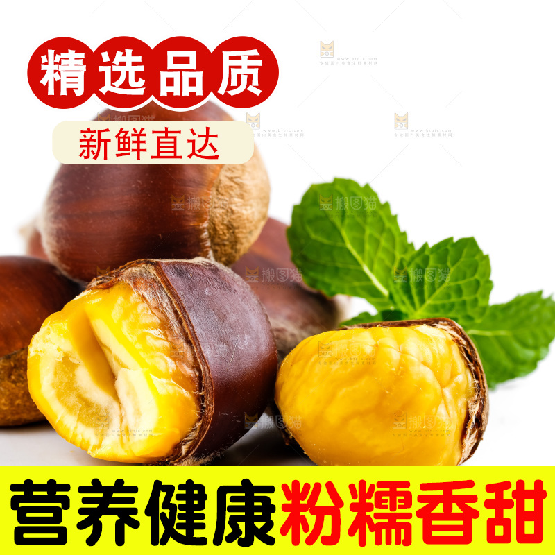 白底上放着毛栗子