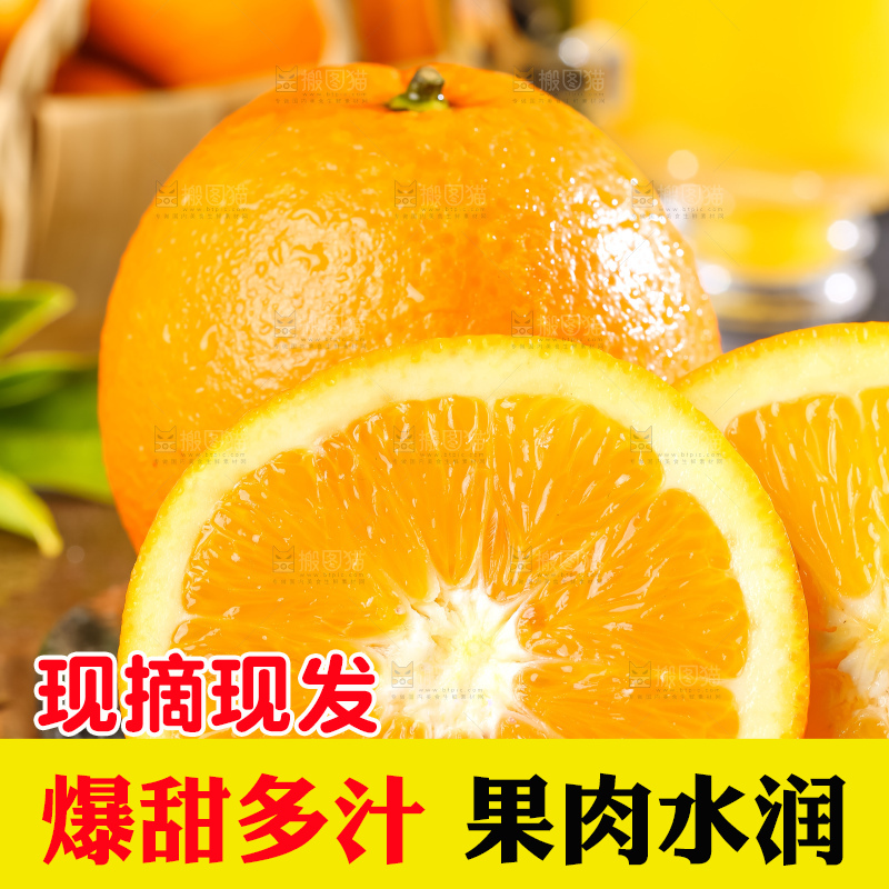 黄板子上的脐橙
