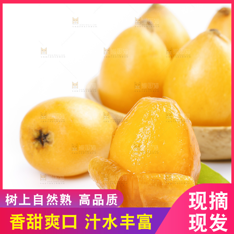白底上的米易枇杷