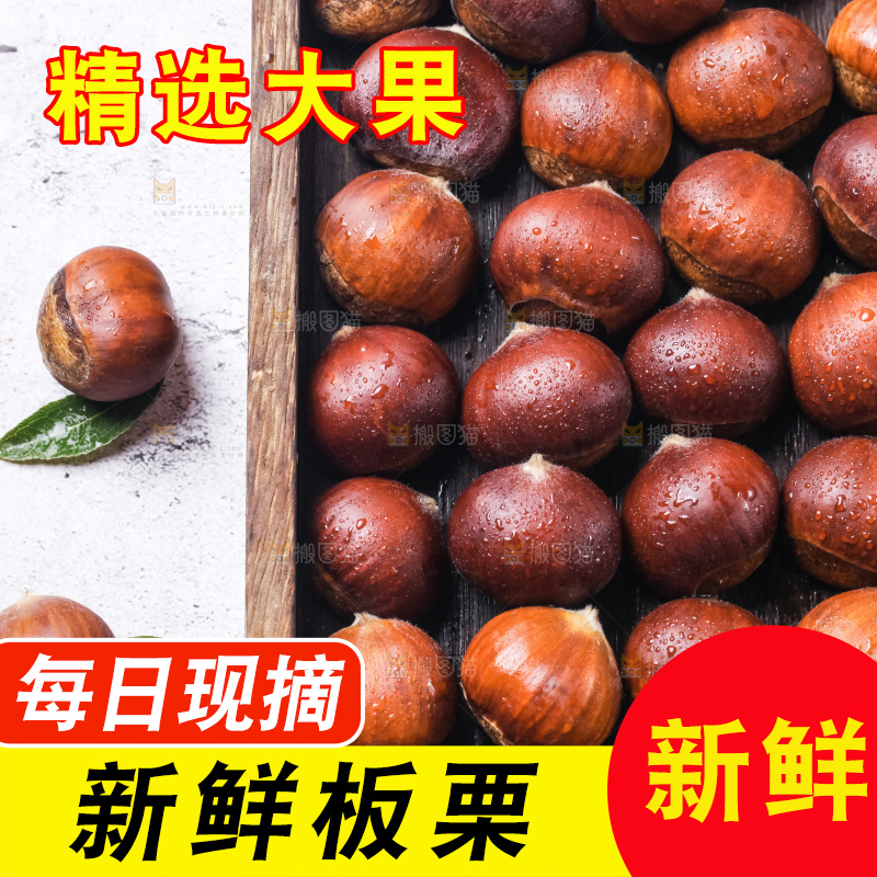浅底上放着毛栗子
