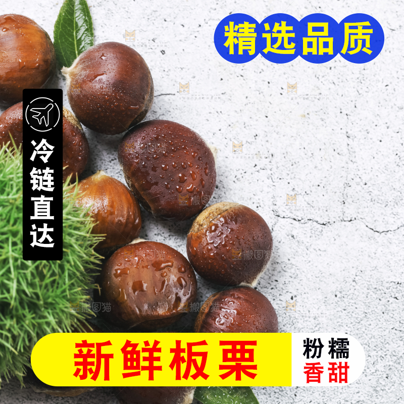 浅底上放着毛栗子