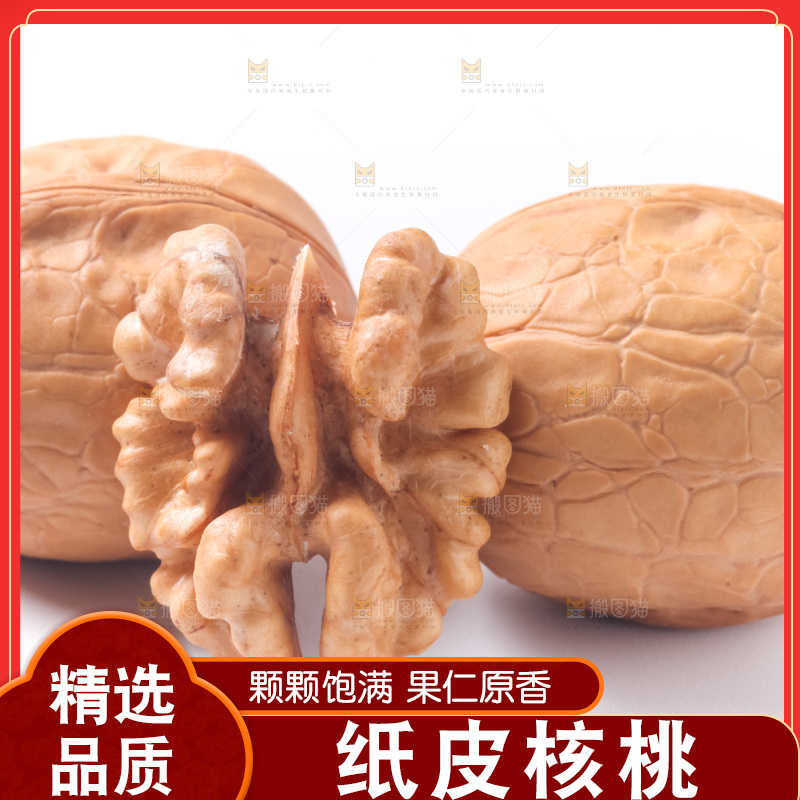 白底上的新疆核桃