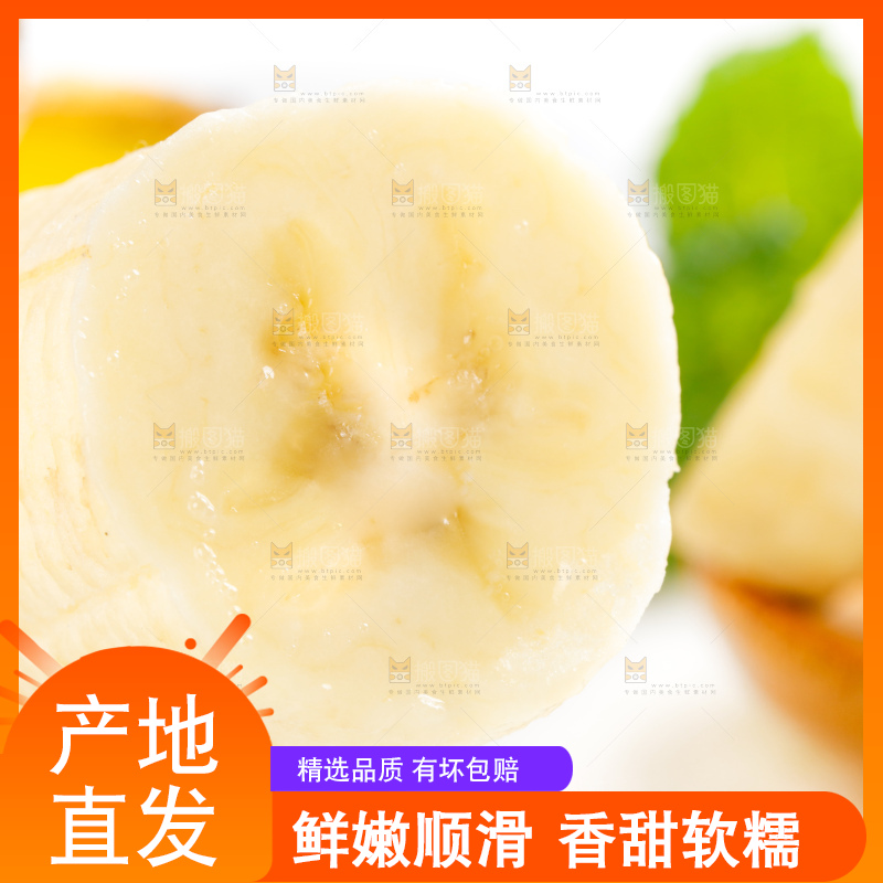 白底上摆放着高山甜香蕉