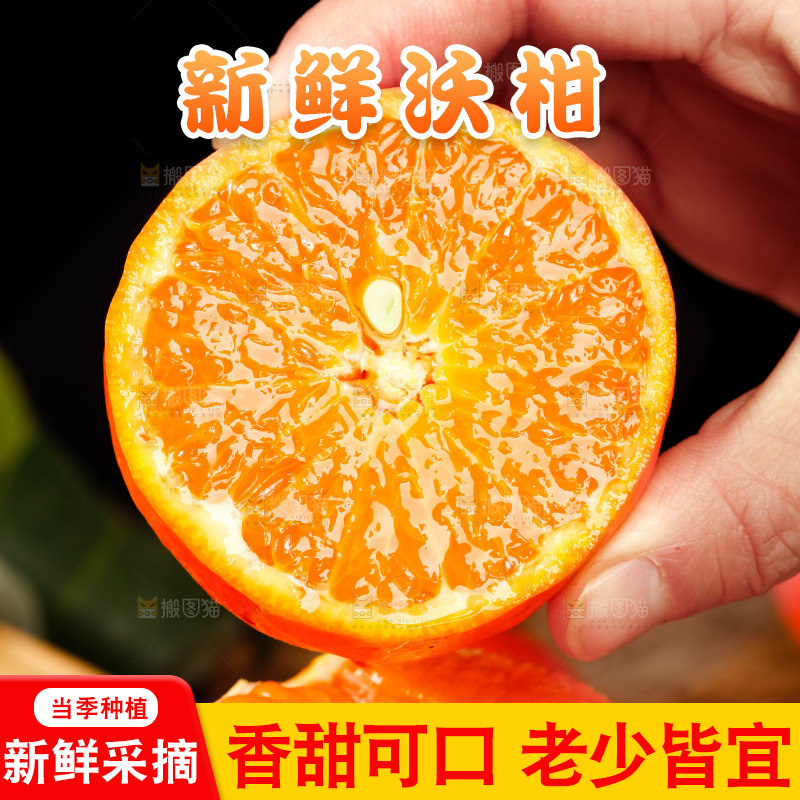 手里拿着新鲜沃柑