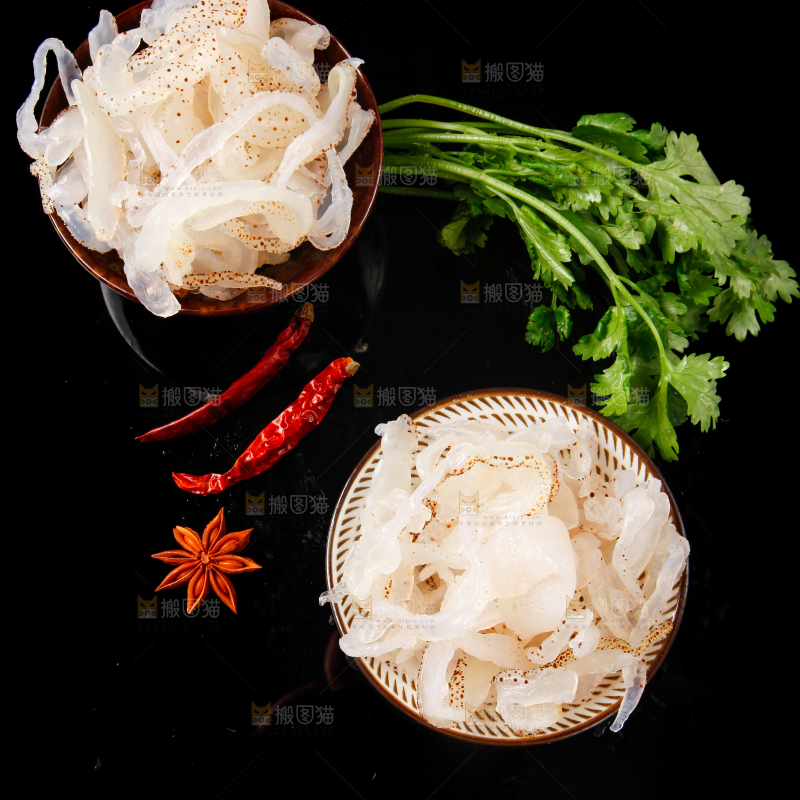 黑底上的珊瑚海蜇