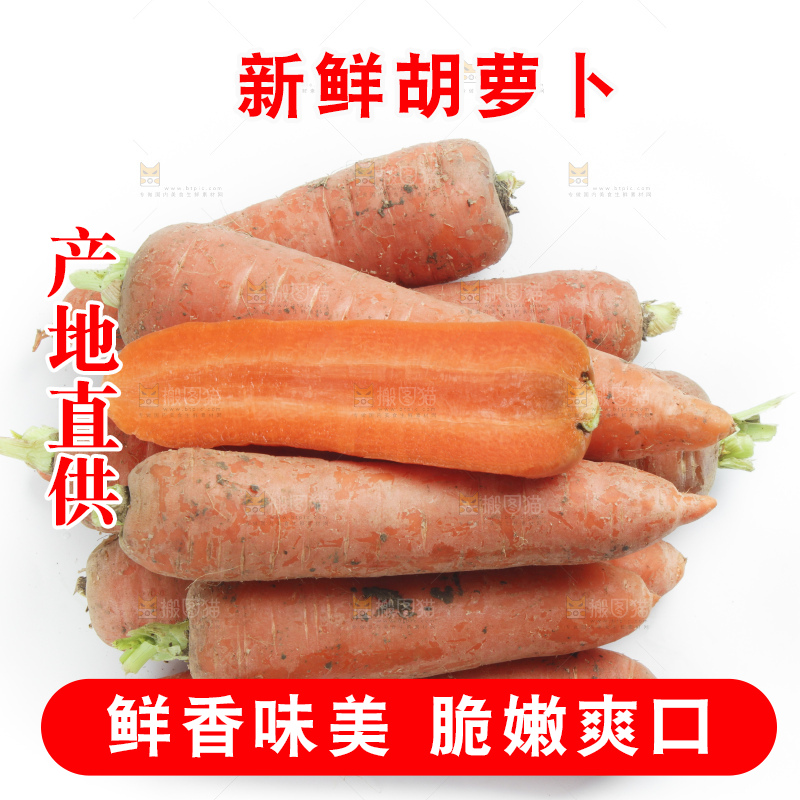 白底上的胡萝卜