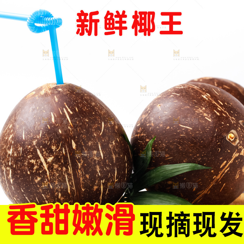 白底上放着椰王