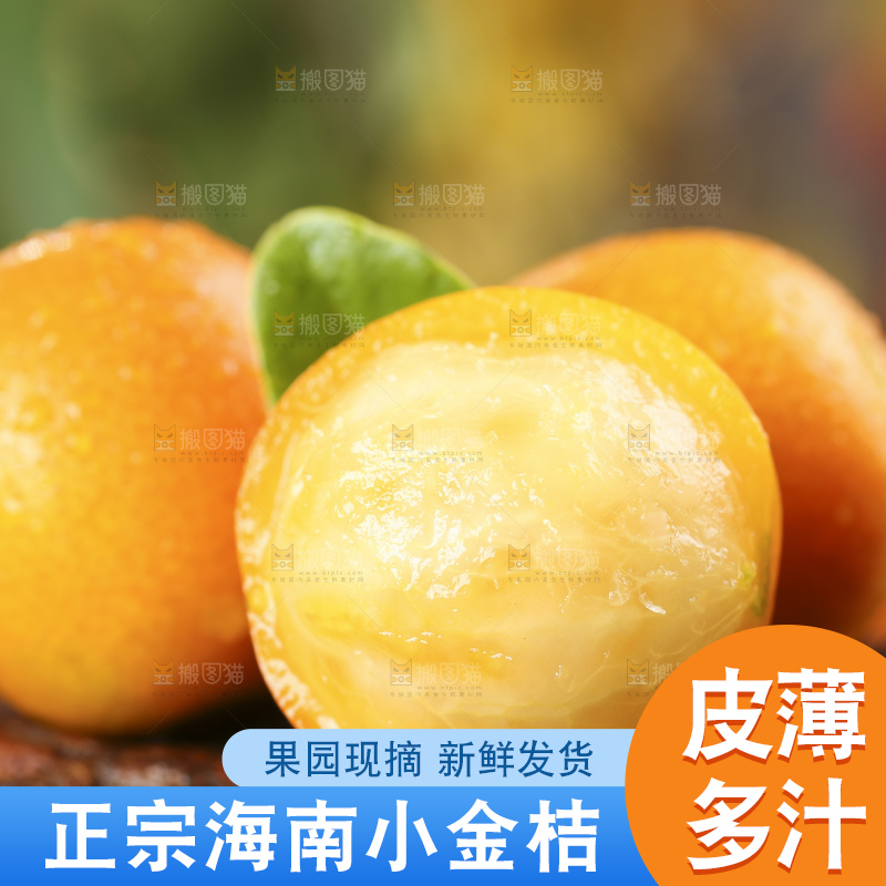 木底上放着新鲜金钱桔