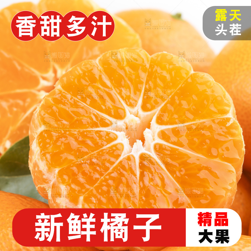 白底上的椪柑橘
