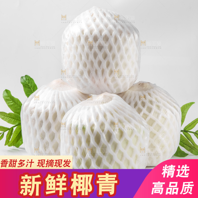 白底上放着青椰子