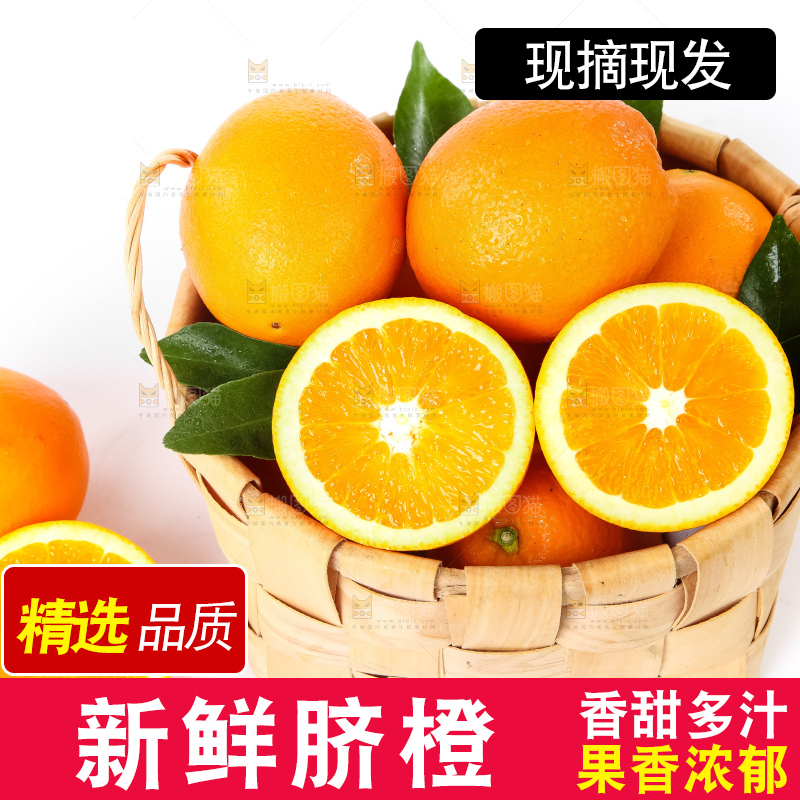 篮子里装着赣南脐橙