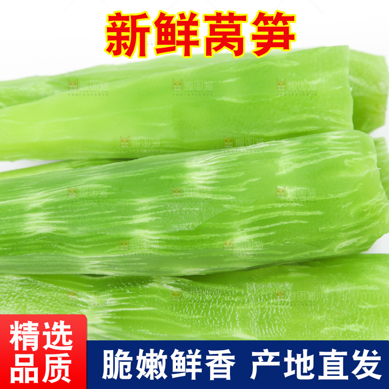 白底上摆放着莴苣