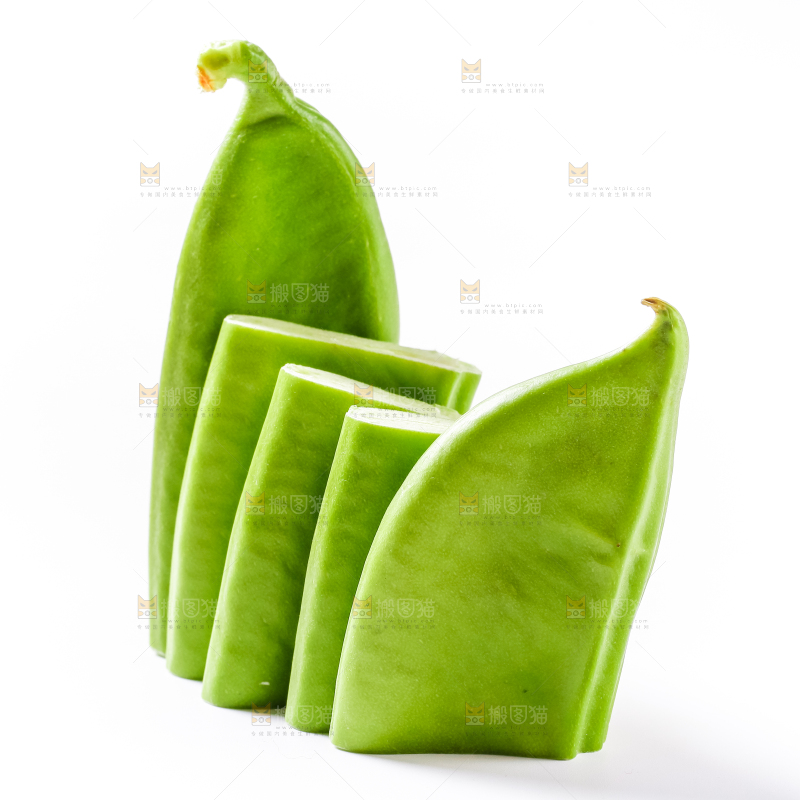 白底上放着刀豆