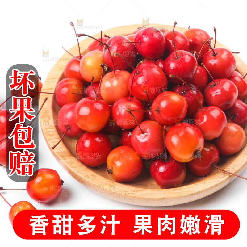 白底上放着东北海棠果