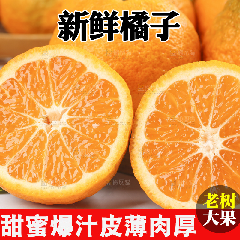 深底上放着新鲜椪柑
