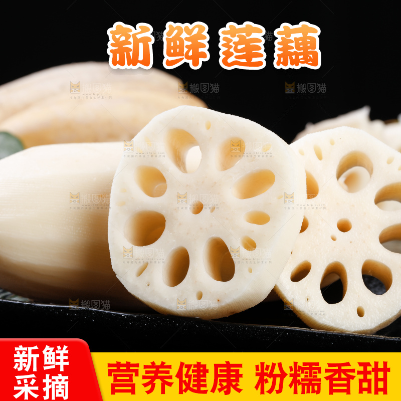 黑底上的洪湖莲藕