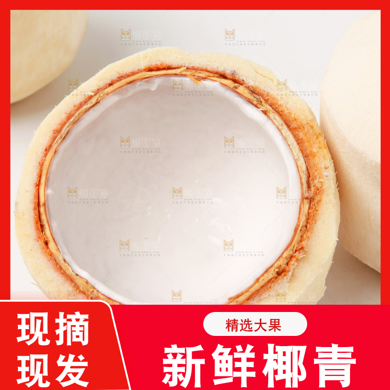 白底上放着椰青