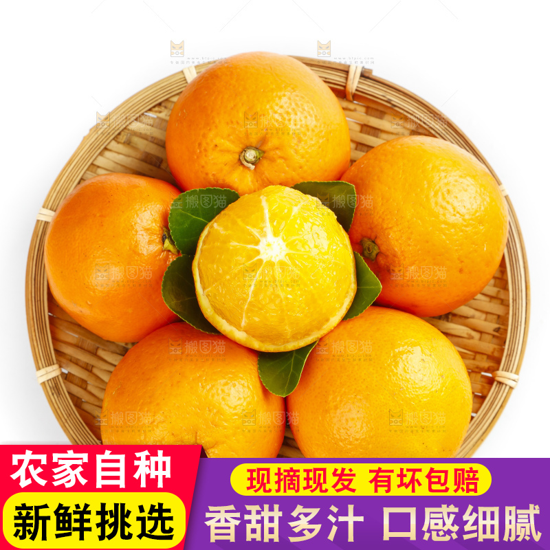 篮子里装着脐橙