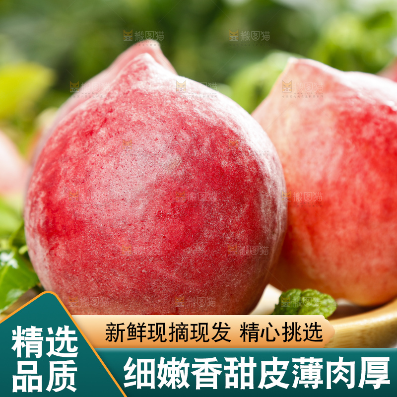 碟子里装着春雪水蜜桃