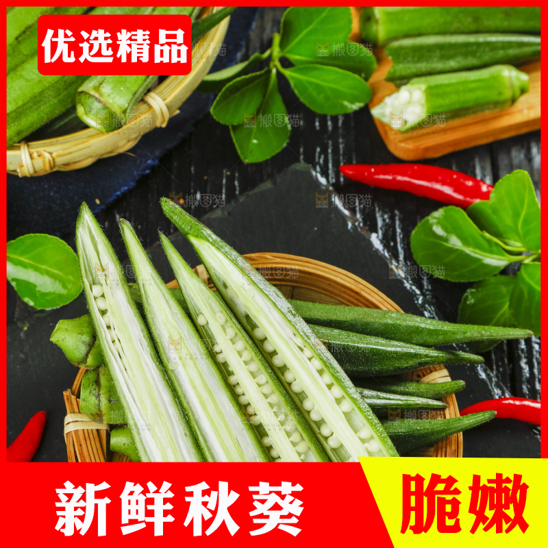篮子里装着秋葵