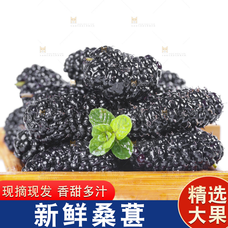 木盒里装着桑葚子