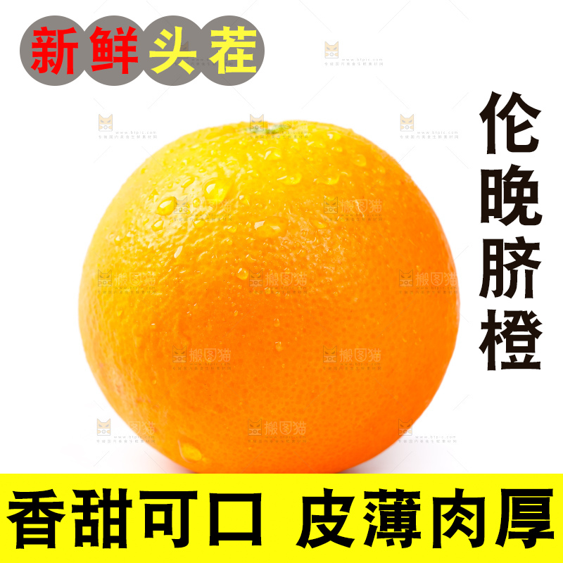 白底上放着赣南伦晚脐橙