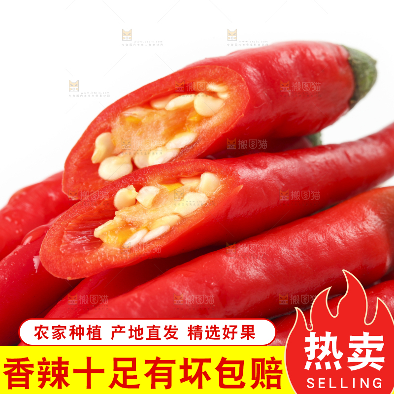 白底上放着广西小米椒