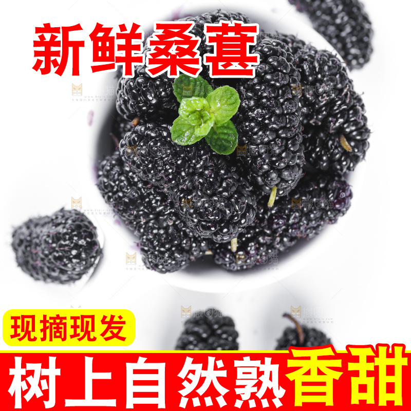 碟子里装着黑桑葚