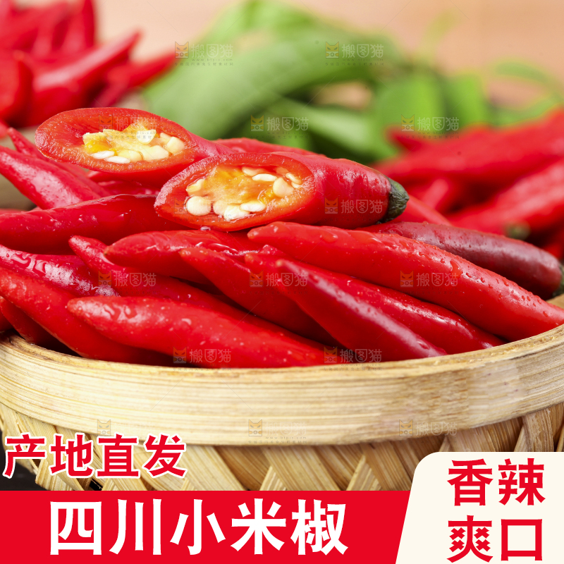 篮子里装着广西小米椒