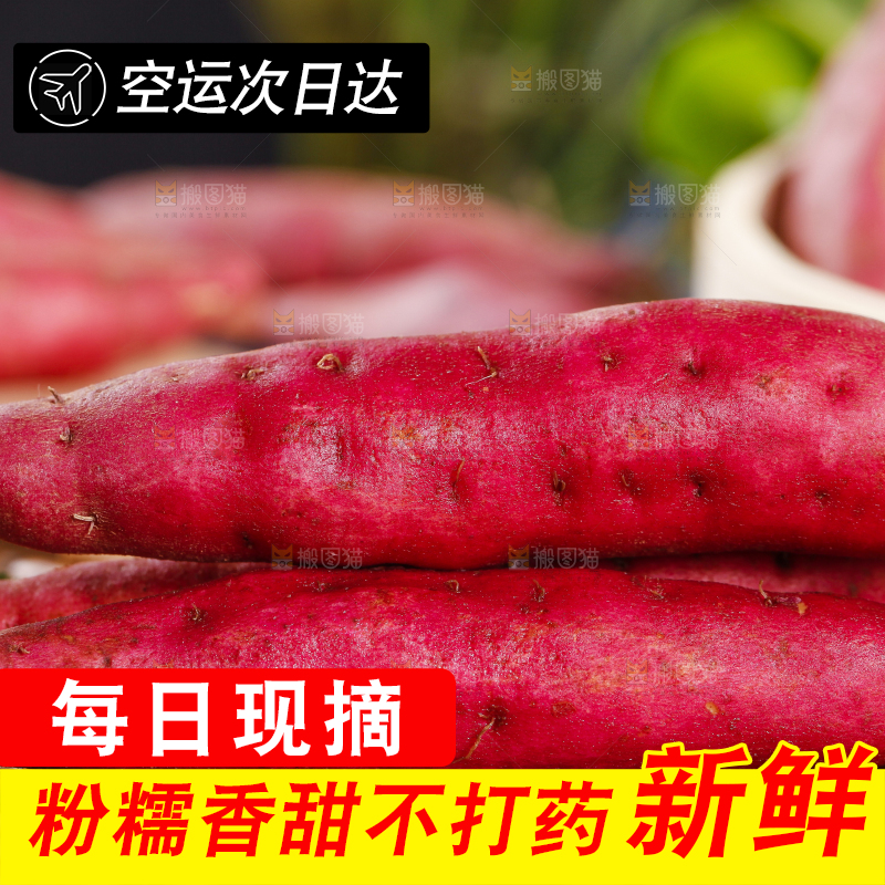木底上摆放着小红薯