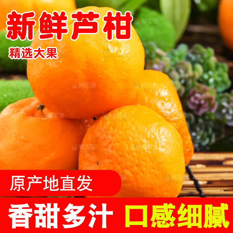 竹垫上放着宜昌芦柑