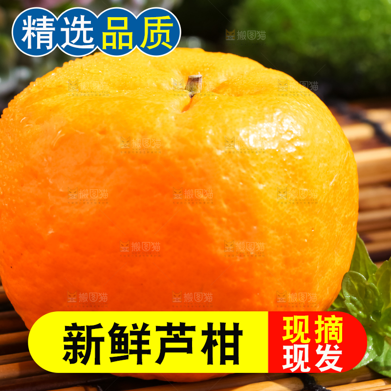 竹垫上放着芦柑