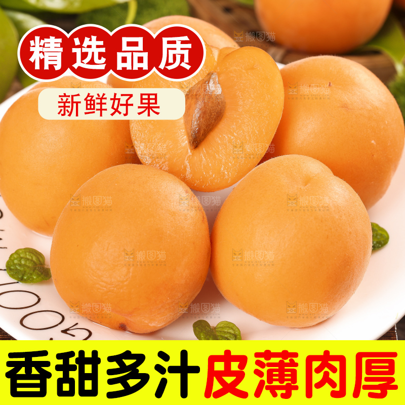 盘子装着秦岭头茬大黄杏