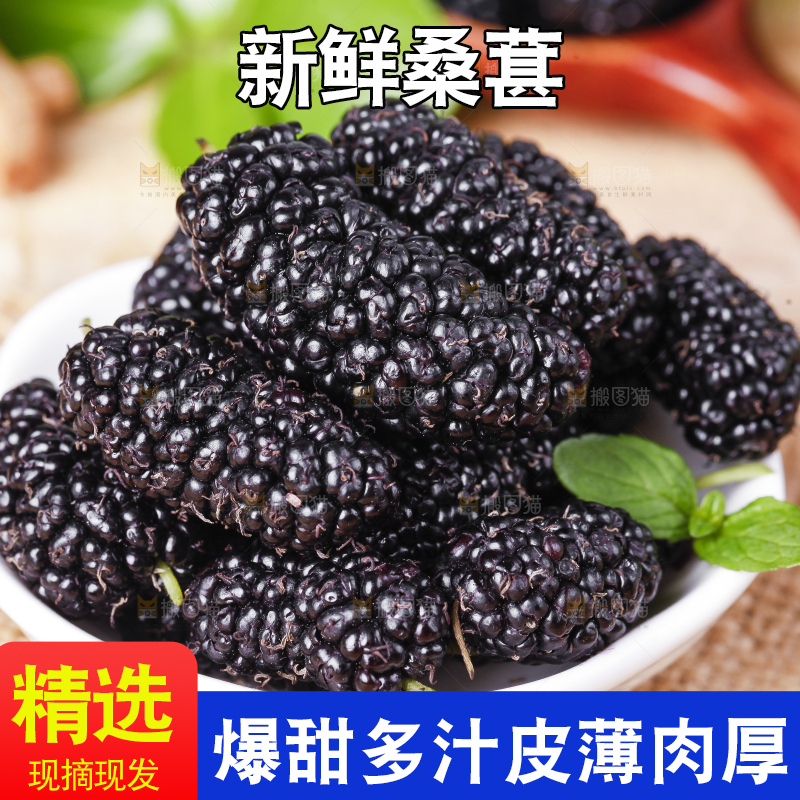 碟子里装着黑桑葚